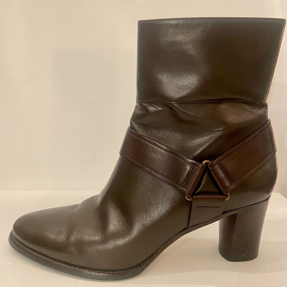 COLE HAAN D32426 Brown Leather Air Tech Valerie Ankle Boots SZ 9 1/2
